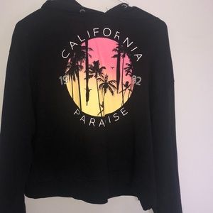 Cropped Black/Neon California Hoodie